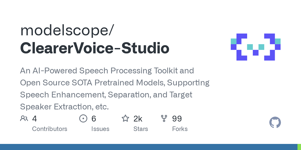 GitHub - modelscope/ClearerVoice-Studio: An AI-Powered Speech ...